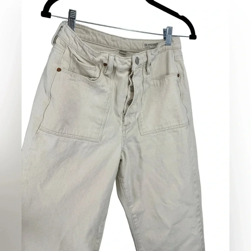 Blank NYC The Baxter white denim buttonfly jeans crop size 29
